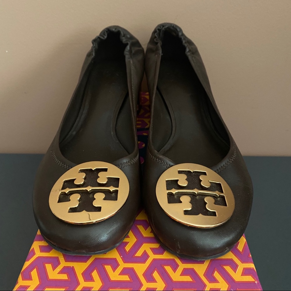 Tory Burch Amy Brown Block Heel Pumps Size 9.5